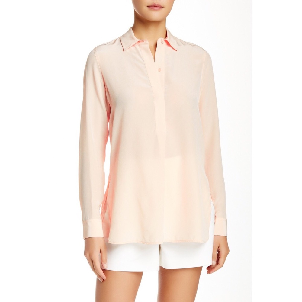 Vince Half Button Silk Blouse
